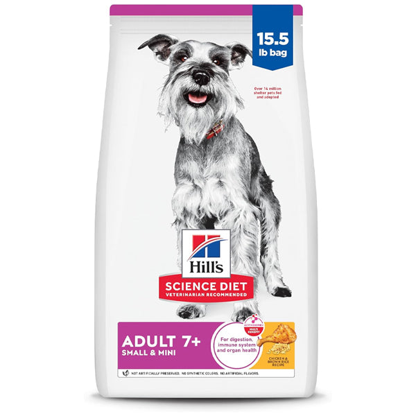 Hill's Science Diet Adult 7+ Small & Mini Dry Dog Food Chicken & Brown Rice 15.5lbs Hill's Science Diet